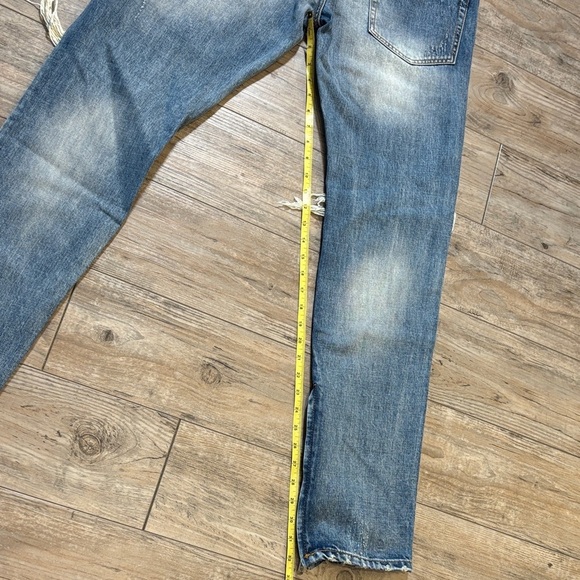 MNML Distressed Blue Jeans for Men Size 34 100% Cotton - Picture 3 of 7